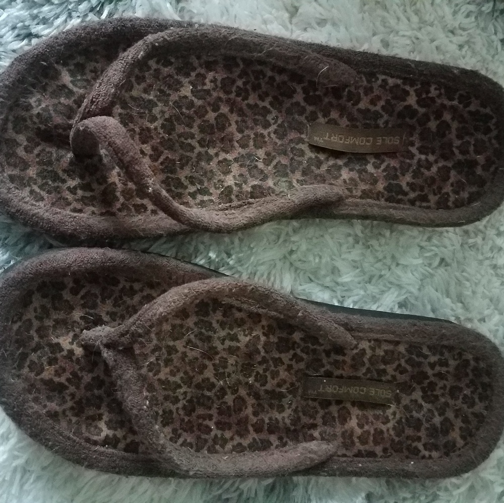 Sole comfort Leporad cloth  flip flops (AS IS)